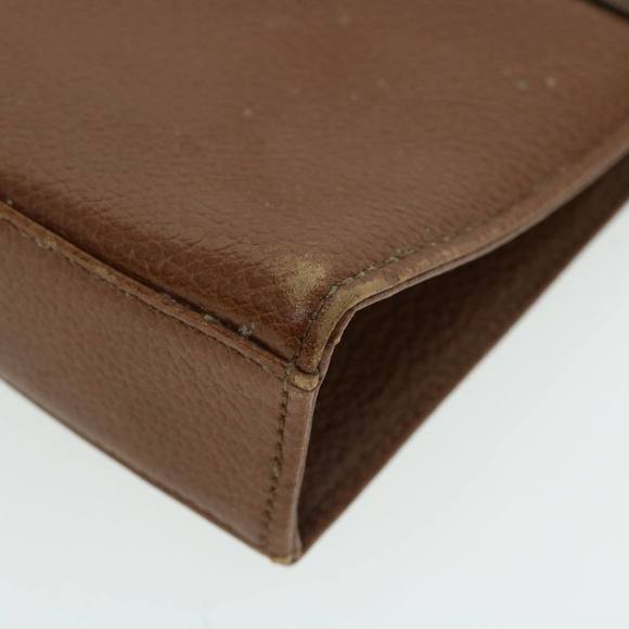 Burberrys Clutch Bag Leather Brown Auth 51663 - Picture 8 of 16